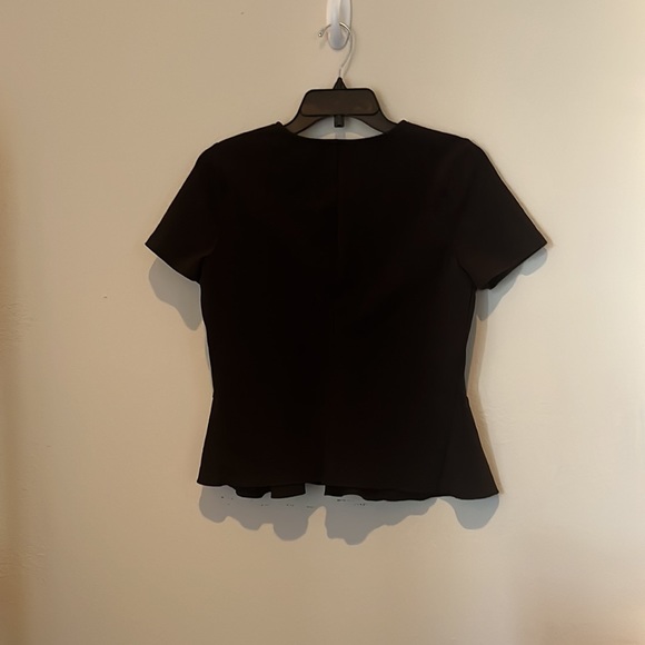 J. Crew Black Blouse Formal Top with Unique Asymmetrical Waist Design - Picture 6 of 10
